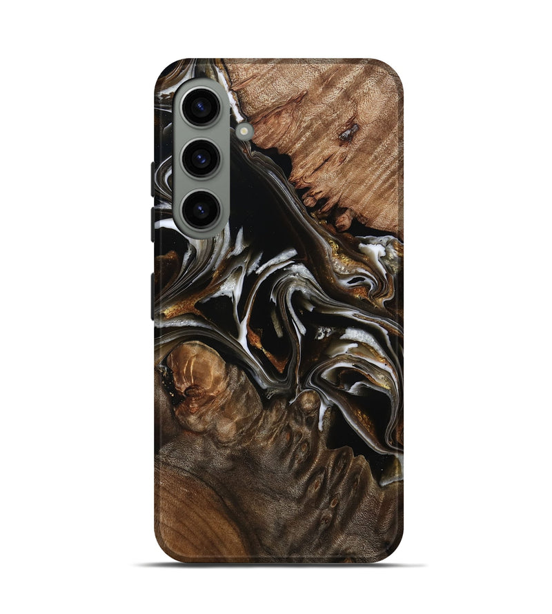 Galaxy S24 Wood Live Edge Phone Case - Amaya (Black & White, 805365)