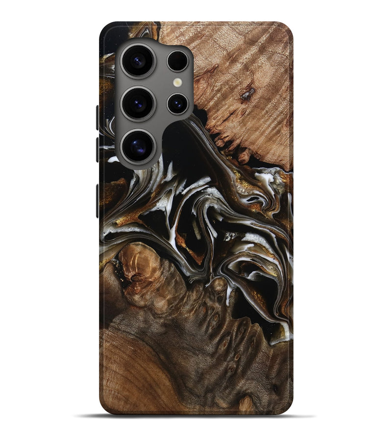Galaxy S25 Ultra Wood Live Edge Phone Case - Amaya (Black & White, 805365)