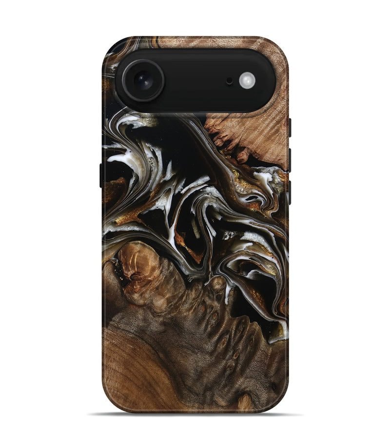 iPhone 17 Air Wood Live Edge Phone Case - Amaya (Black & White, 805365)