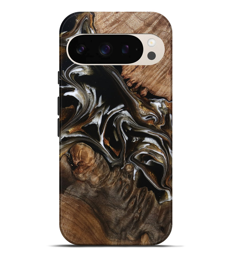 Pixel 10 Pro XL Wood Live Edge Phone Case - Amaya (Black & White, 805365)