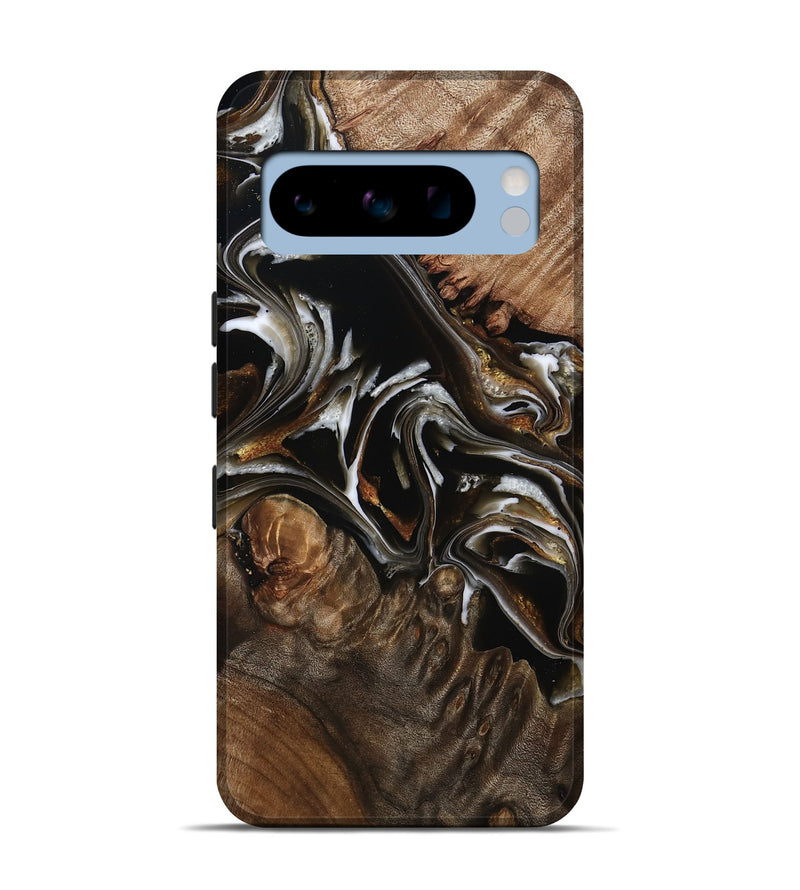 Pixel 8 Pro Wood Live Edge Phone Case - Amaya (Black & White, 805365)