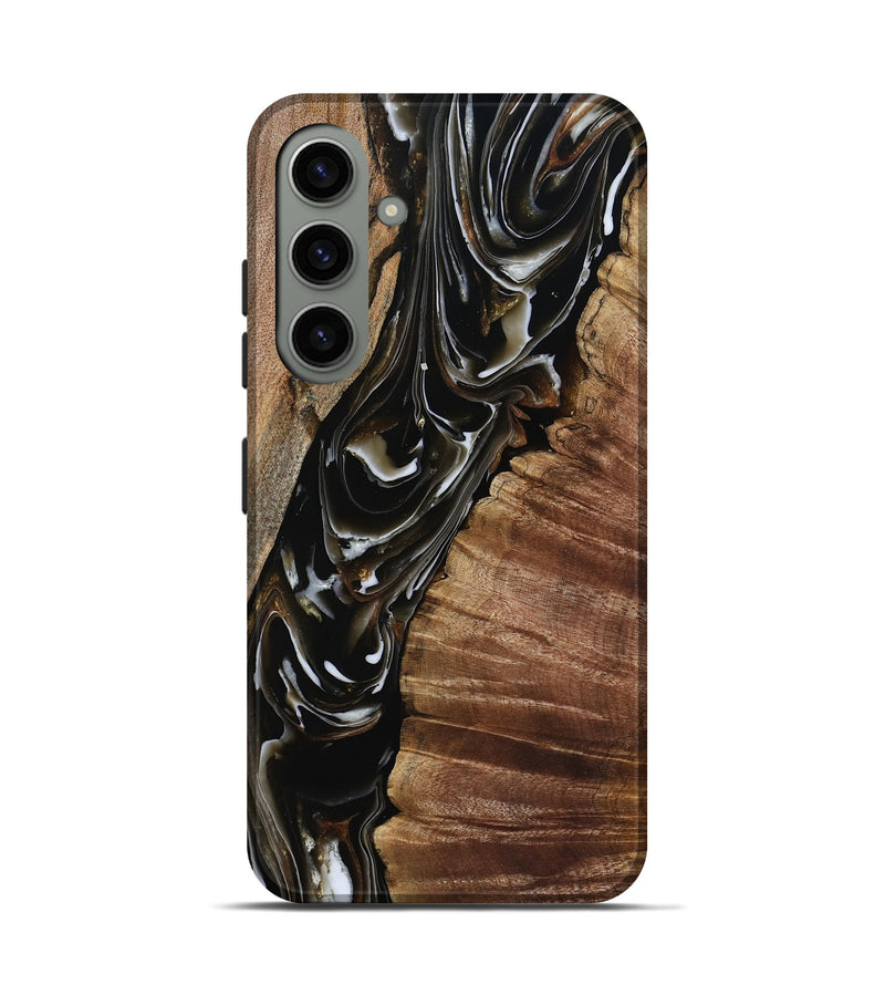 Galaxy S24 Wood Live Edge Phone Case - Ciera (Black & White, 805366)