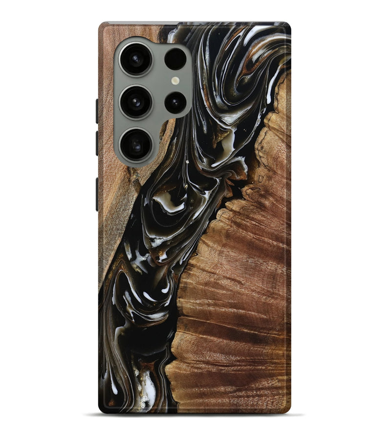 Galaxy S24 Ultra Wood Live Edge Phone Case - Ciera (Black & White, 805366)