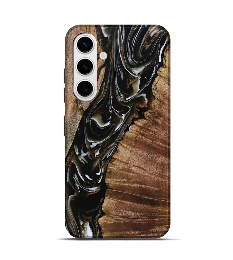 Galaxy S25 Wood Live Edge Phone Case - Ciera (Black & White, 805366)