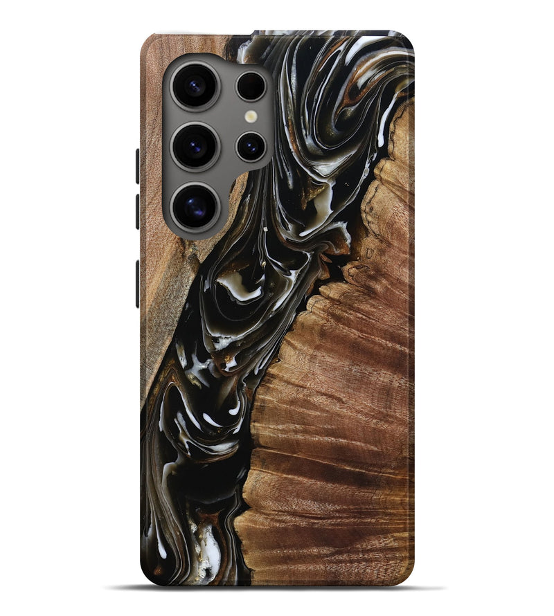 Galaxy S25 Ultra Wood Live Edge Phone Case - Ciera (Black & White, 805366)
