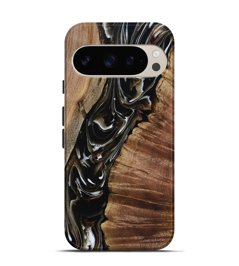 Pixel 9 Pro Wood Live Edge Phone Case - Ciera (Black & White, 805366)