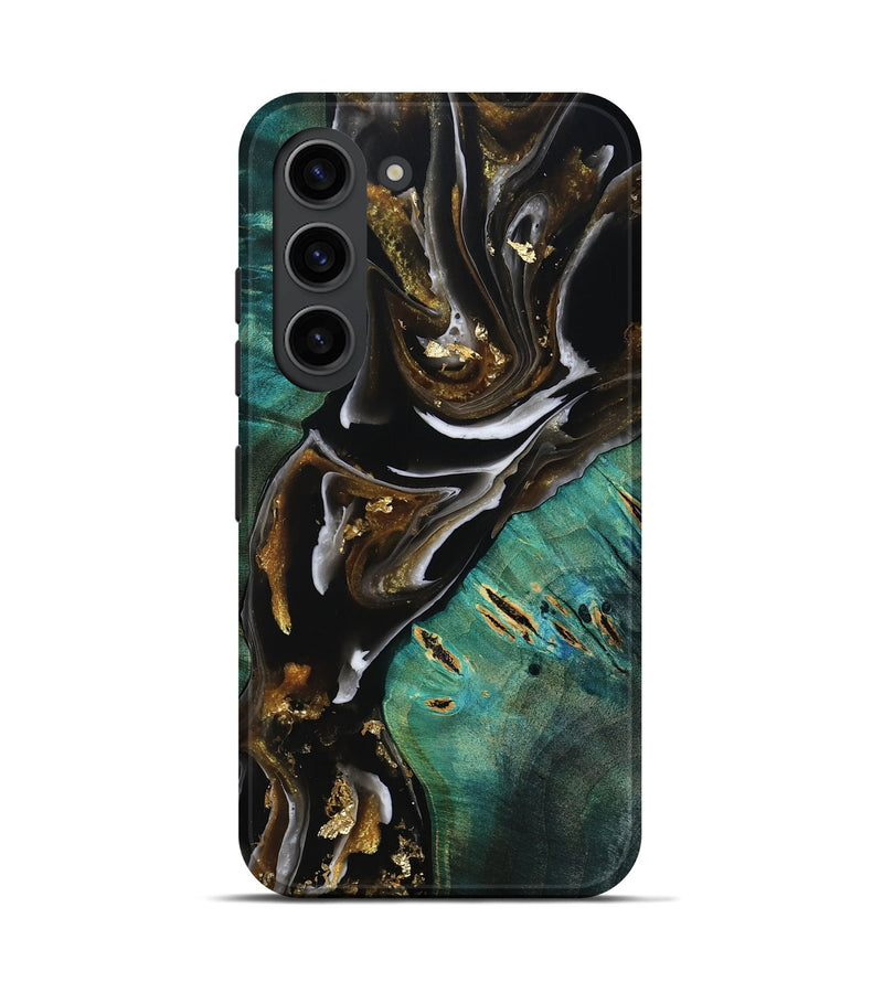 Galaxy S23 Wood Live Edge Phone Case - Maddie (Black & White, 805367)