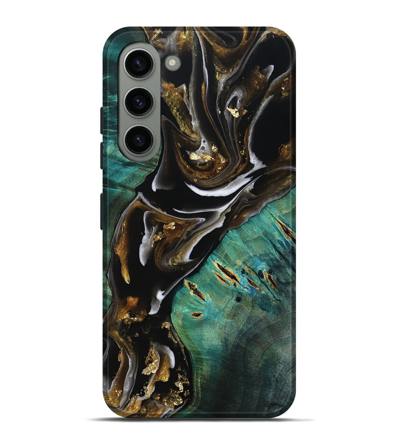 Galaxy S23 Plus Wood Live Edge Phone Case - Maddie (Black & White, 805367)