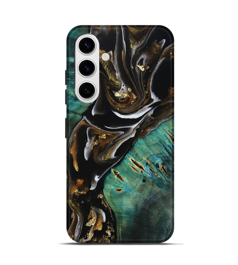 Galaxy S25 Wood Live Edge Phone Case - Maddie (Black & White, 805367)