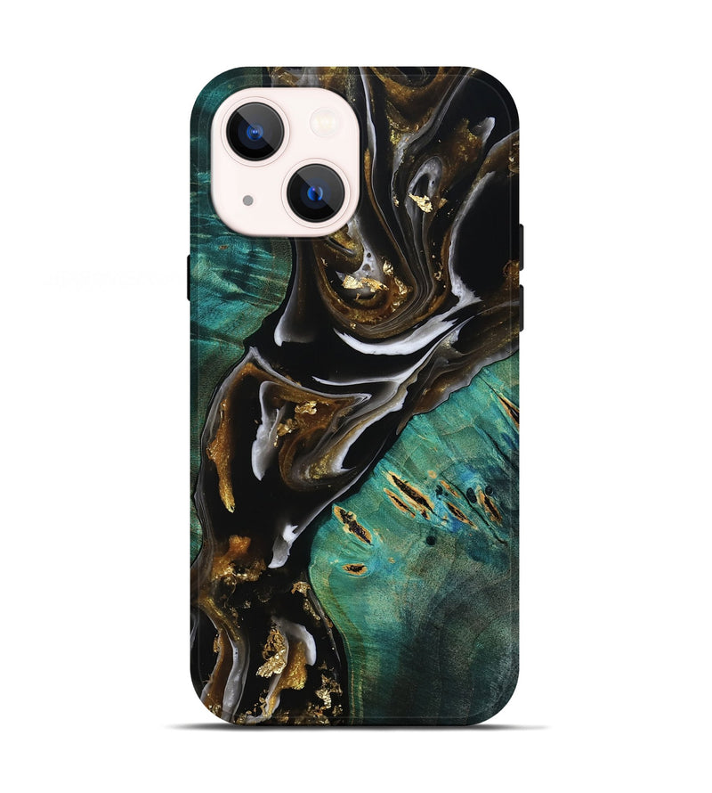 iPhone 13 Wood Live Edge Phone Case - Maddie (Black & White, 805367)
