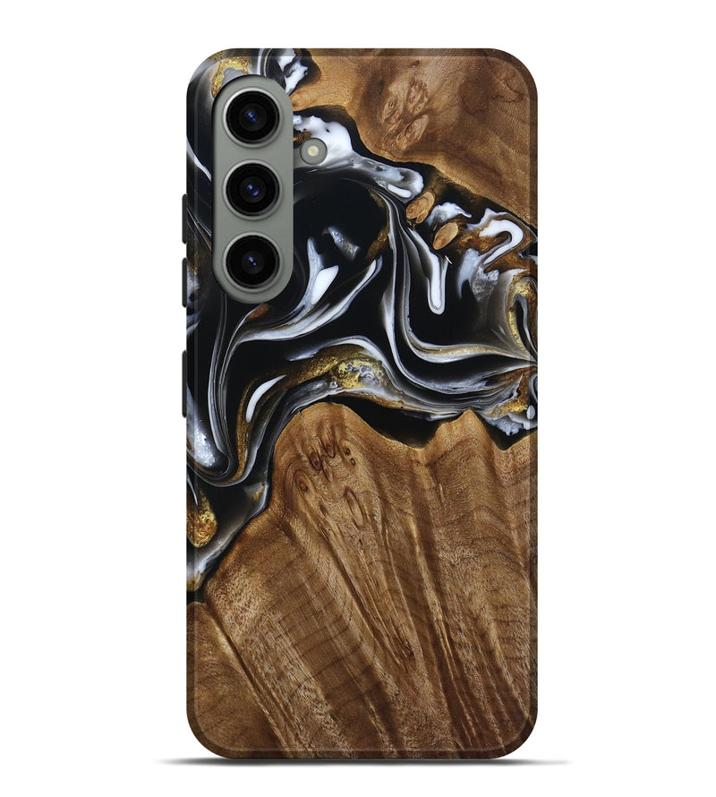 Galaxy S24 Plus Wood Live Edge Phone Case - Ursula (Black & White, 805370)