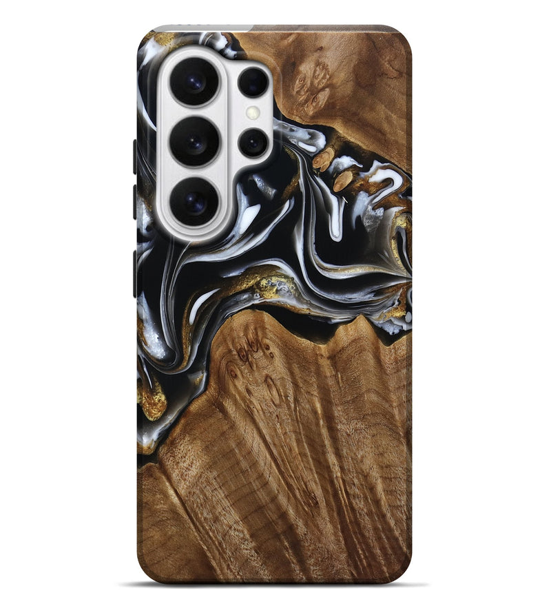 Galaxy S26 Ultra Wood Live Edge Phone Case - Ursula (Black & White, 805370)
