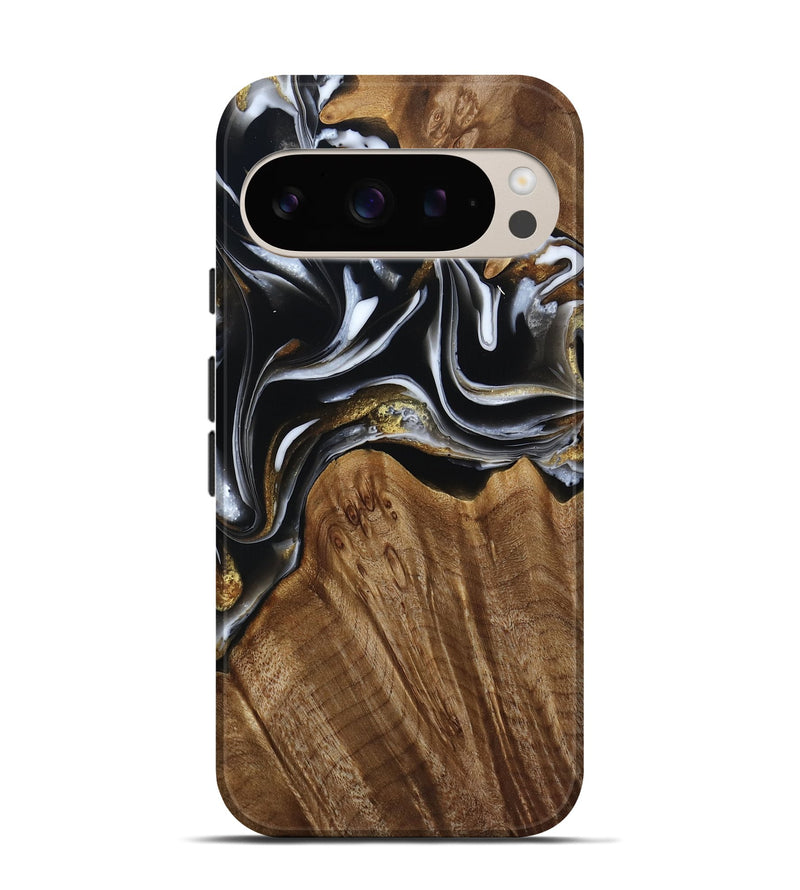Pixel 9 Wood Live Edge Phone Case - Ursula (Black & White, 805370)