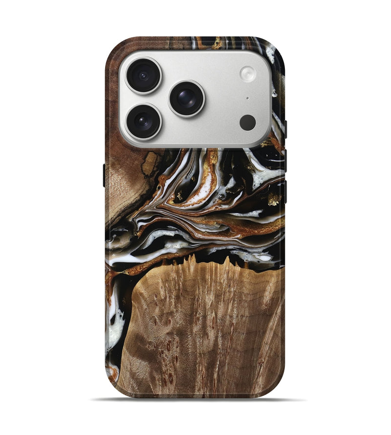 iPhone 17 Pro Wood Live Edge Phone Case - Cole (Black & White, 805372)