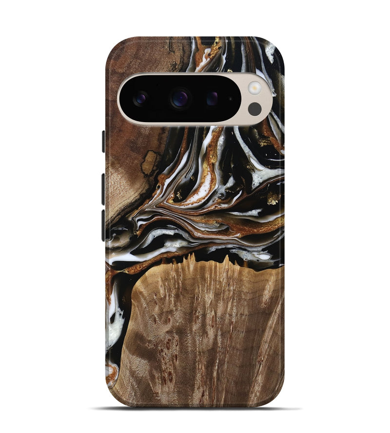 Pixel 9 Wood Live Edge Phone Case - Cole (Black & White, 805372)