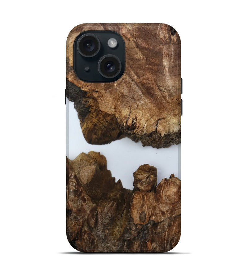 iPhone 15 Wood Live Edge Phone Case - Ella (Clear, 805376)