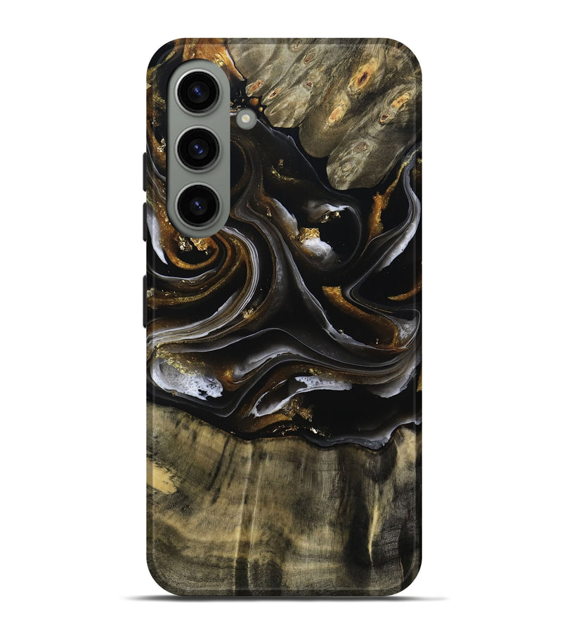Galaxy S24 Plus Wood Live Edge Phone Case - Ruthann (Black & White, 805377)