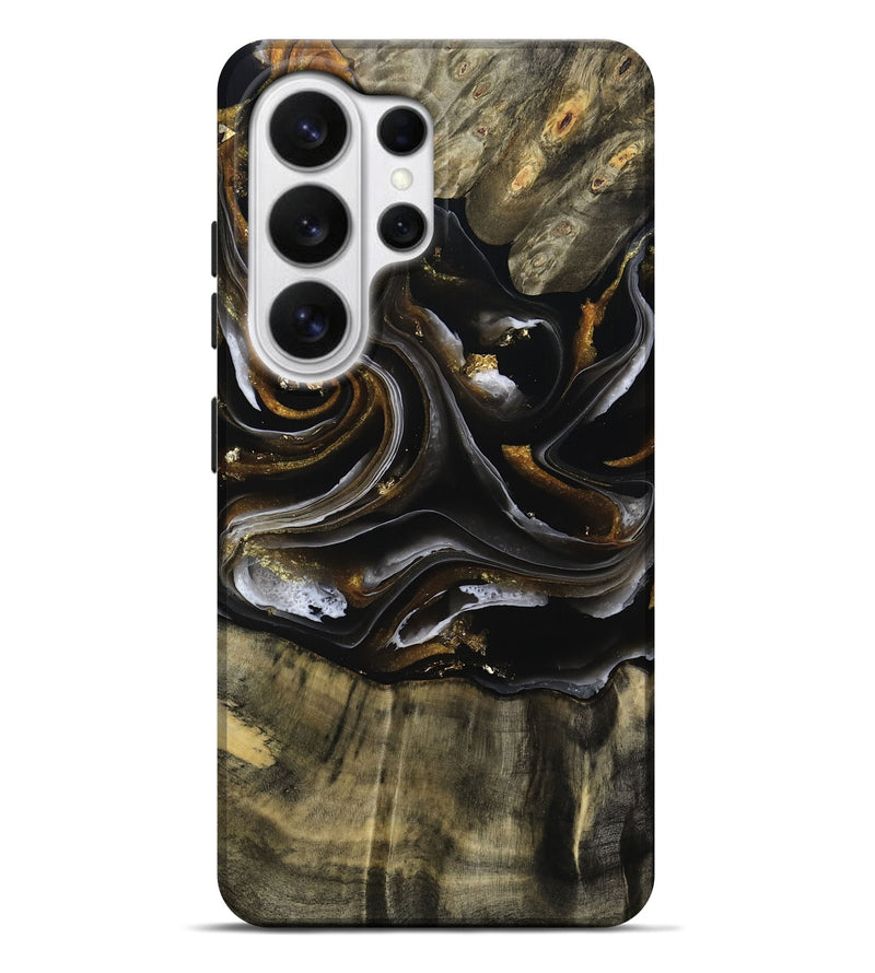 Galaxy S26 Ultra Wood Live Edge Phone Case - Ruthann (Black & White, 805377)