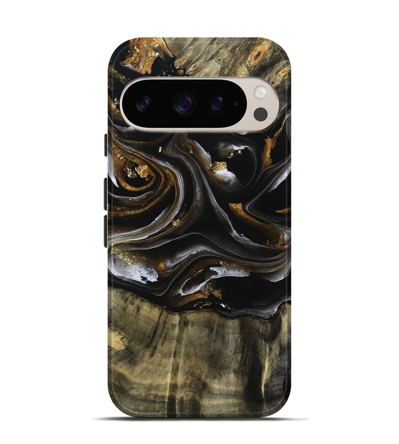 Pixel 10 Pro Wood Live Edge Phone Case - Ruthann (Black & White, 805377)
