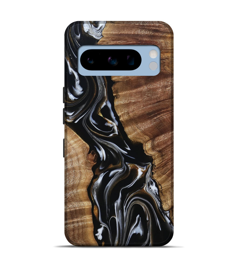Pixel 8 Pro Wood Live Edge Phone Case - Tiffani (Black & White, 805378)