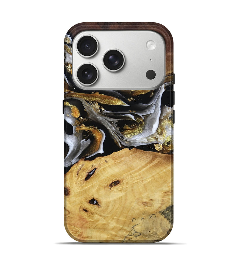 iPhone 17 Pro Wood Live Edge Phone Case - Rohan (Black & White, 805383)