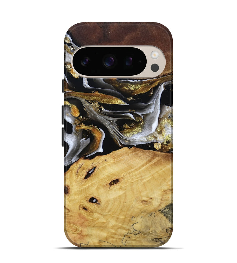 Pixel 10 Pro Wood Live Edge Phone Case - Rohan (Black & White, 805383)