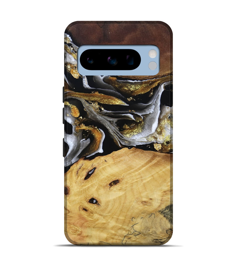 Pixel 8 Pro Wood Live Edge Phone Case - Rohan (Black & White, 805383)