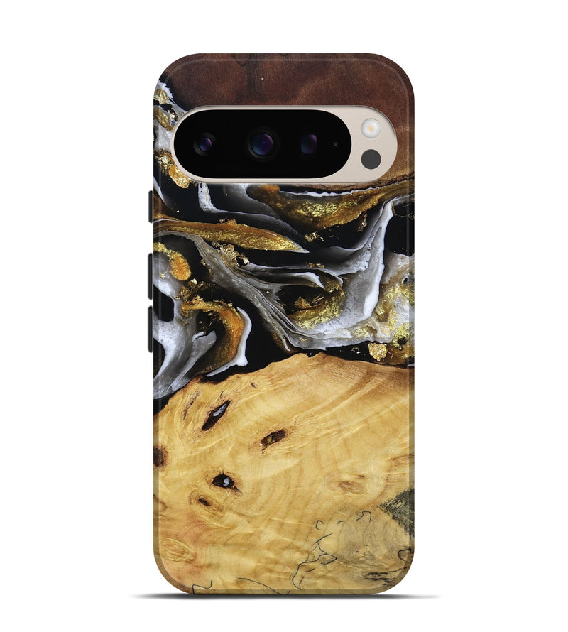 Pixel 9 Pro Wood Live Edge Phone Case - Rohan (Black & White, 805383)