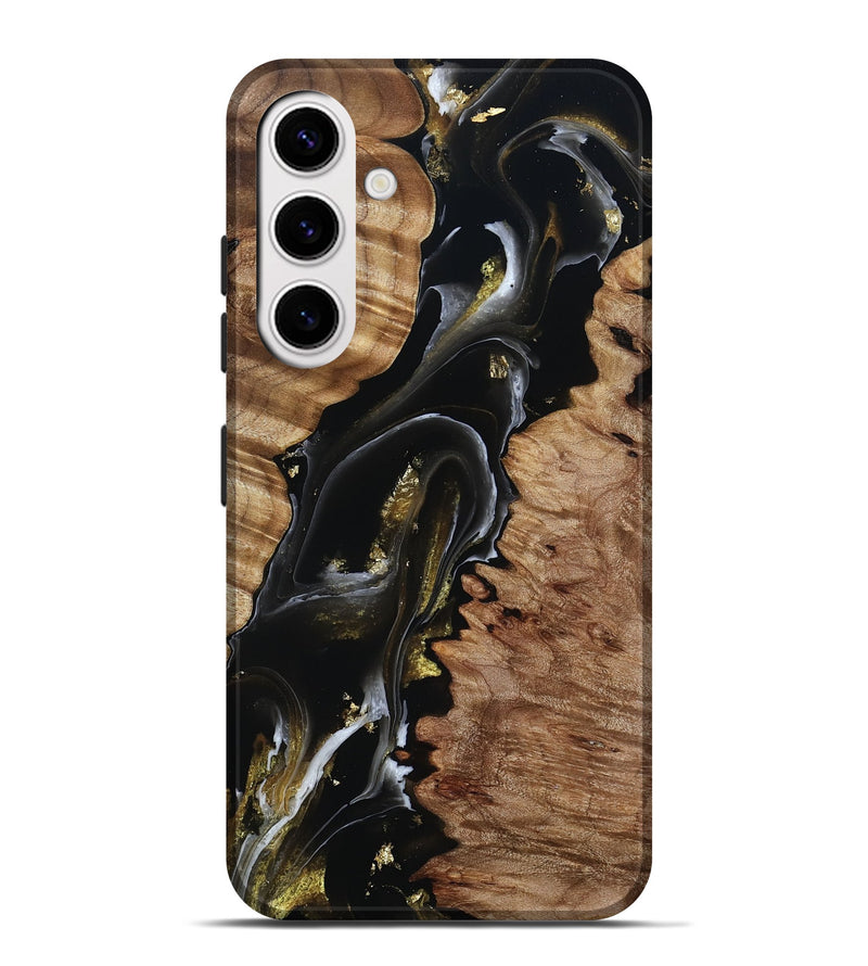 Galaxy S25 Plus Wood Live Edge Phone Case - Graham (Black & White, 805384)