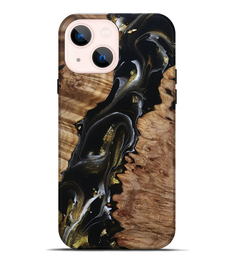 iPhone 14 Plus Wood Live Edge Phone Case - Graham (Black & White, 805384)