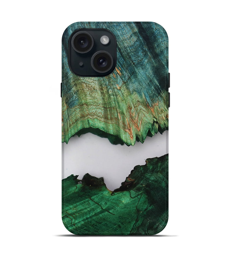 iPhone 15 Wood Live Edge Phone Case - Dorthy (Clear, 805387)