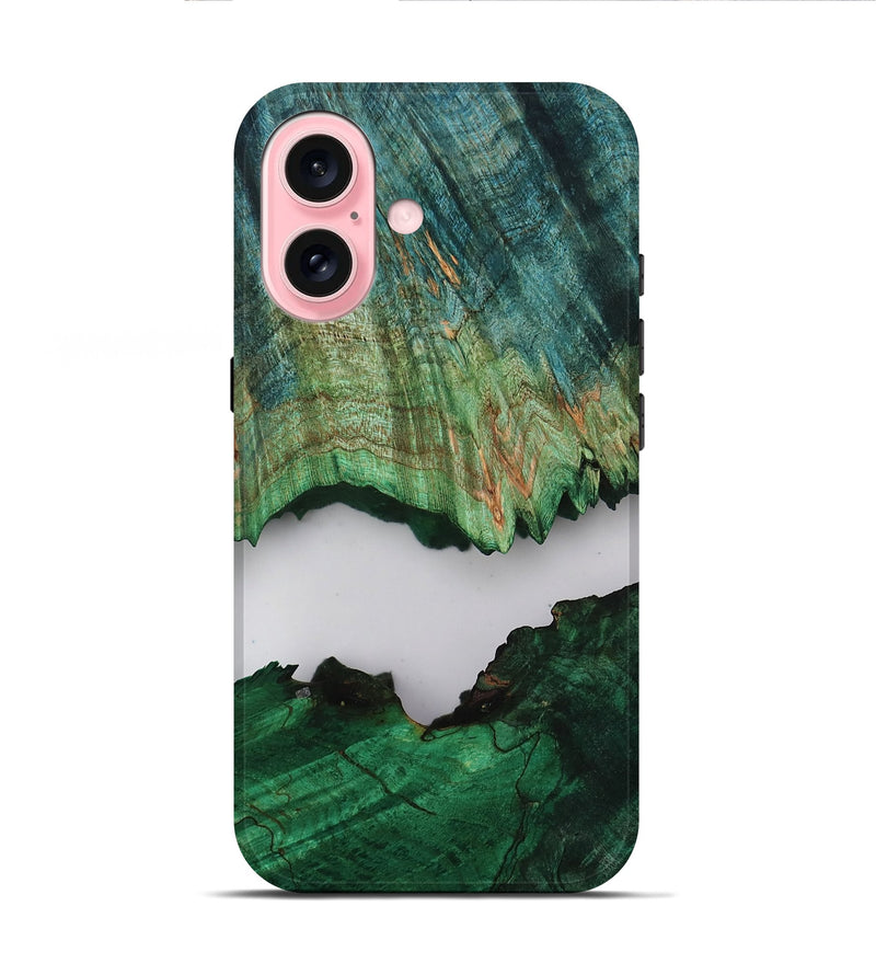 iPhone 16 Wood Live Edge Phone Case - Dorthy (Clear, 805387)