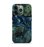 iPhone 13 Pro Wood Live Edge Phone Case - Aubrey (Blue, 805388)