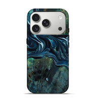 iPhone 17 Pro Wood Live Edge Phone Case - Aubrey (Blue, 805388)