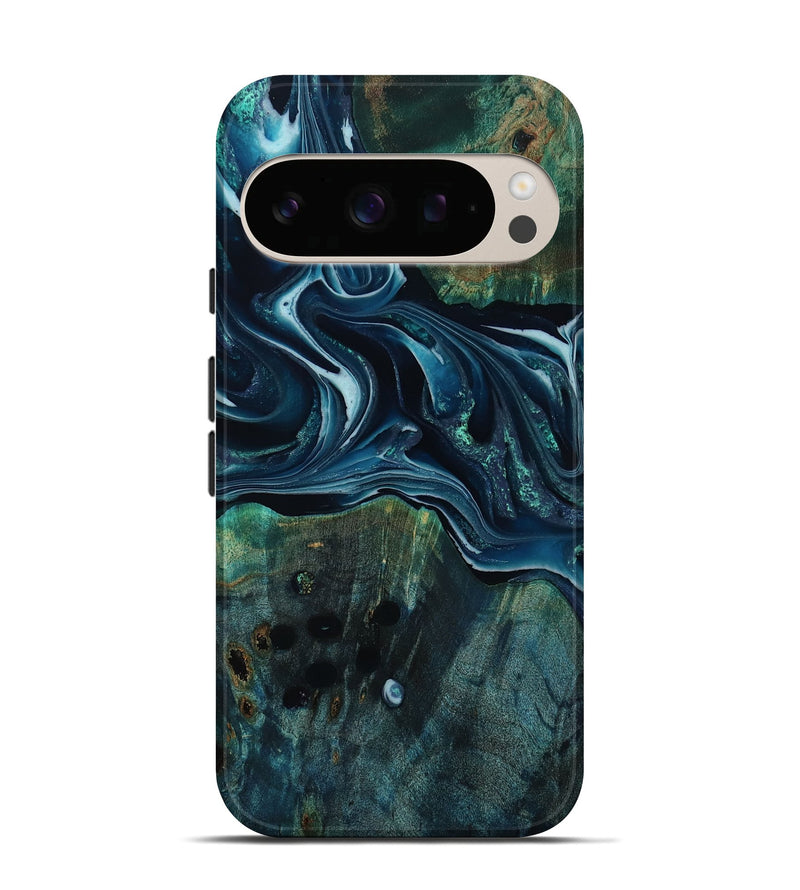 Pixel 10 Wood Live Edge Phone Case - Aubrey (Blue, 805388)