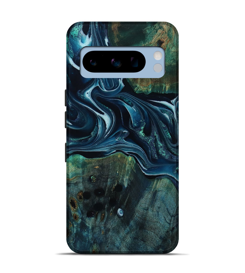 Pixel 8 Pro Wood Live Edge Phone Case - Aubrey (Blue, 805388)