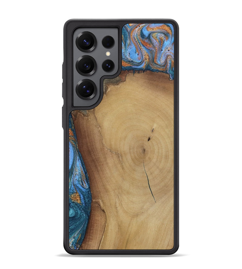Galaxy S25 Ultra Wood Phone Case - Leonora (Teal & Gold, 805402)