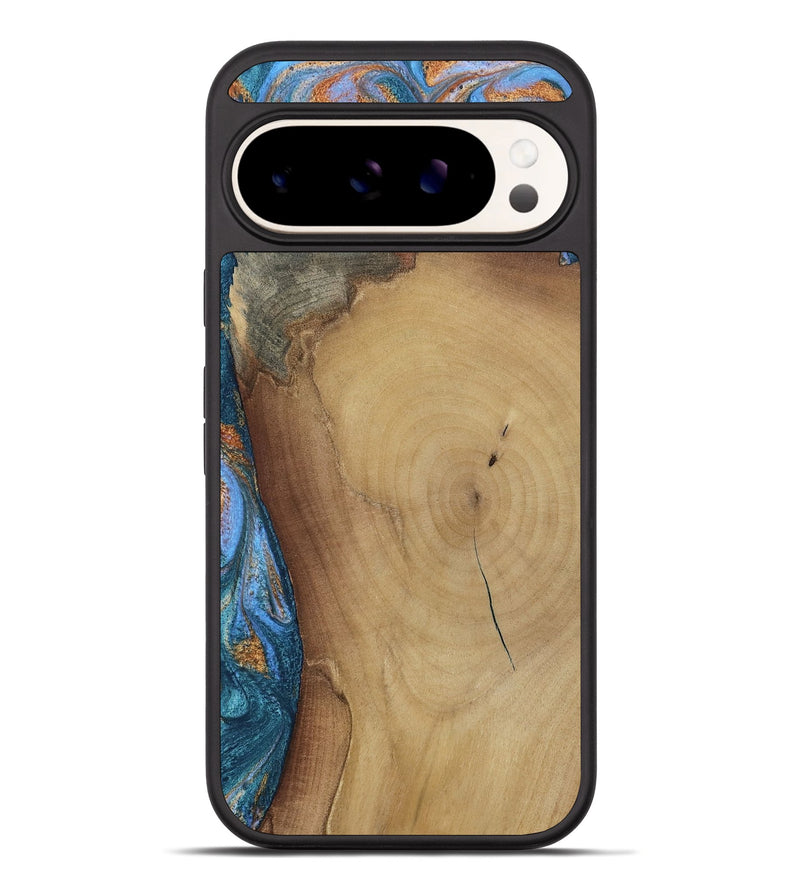 Pixel 10 Pro XL Wood Phone Case - Leonora (Teal & Gold, 805402)