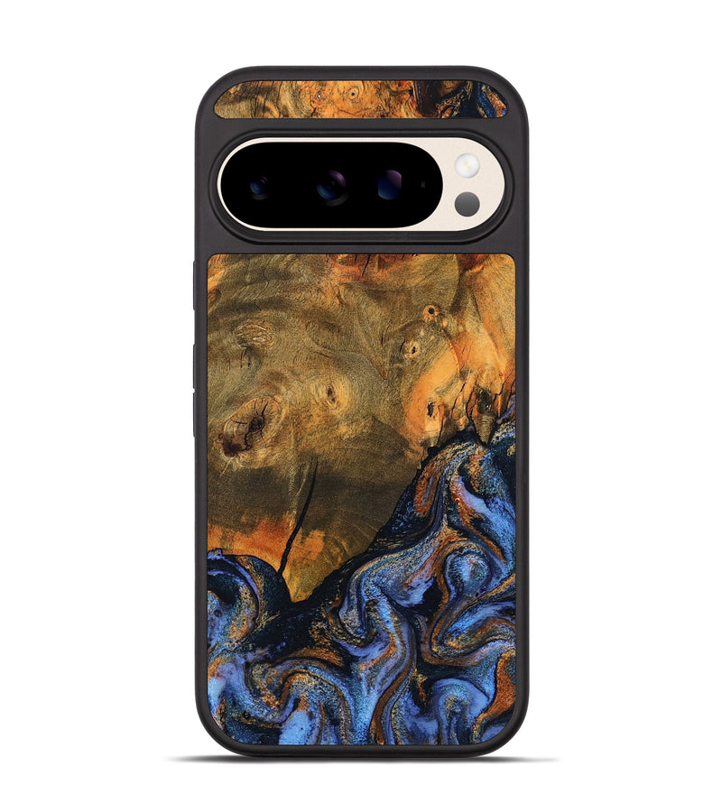 Pixel 10 Wood Phone Case - Lyndon (Teal & Gold, 805403)