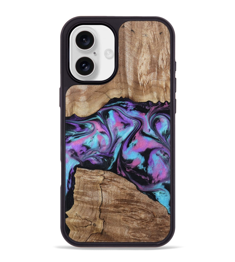 iPhone 16 Plus Wood Phone Case - Cortney (Purple, 805408)