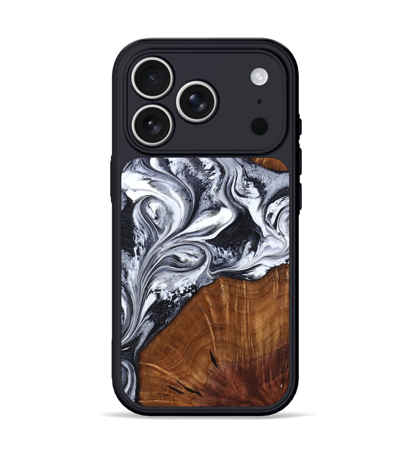 iPhone 17 Pro Wood Phone Case - Jamison (Black & White, 805412)