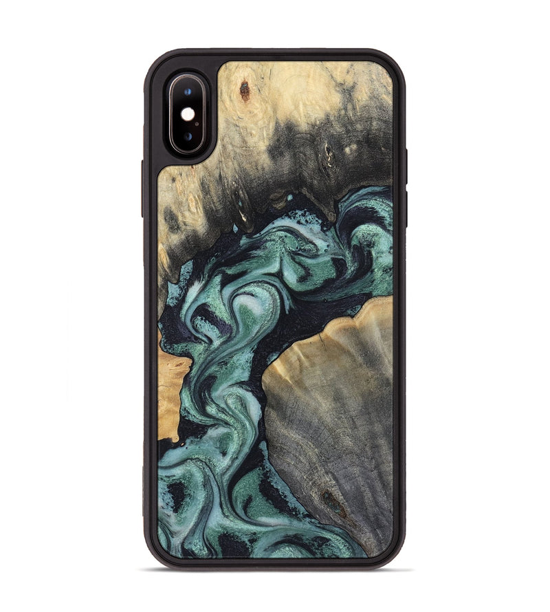 iPhone Xs Max Wood Phone Case - Aura (Green, 805421)