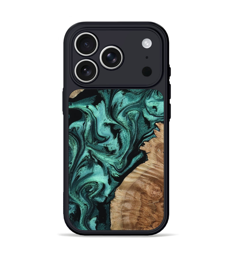iPhone 17 Pro Wood Phone Case - Zariah (Green, 805422)