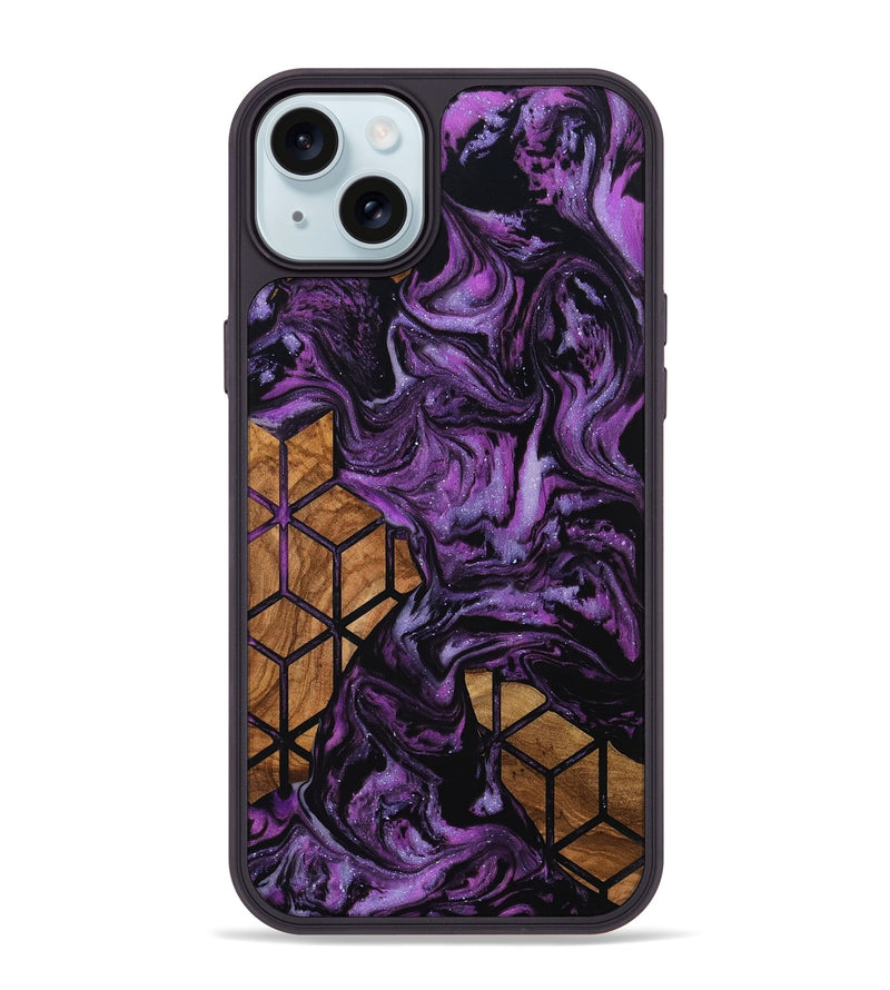 iPhone 15 Plus Wood Phone Case - Roselyn (Pattern, 805423)