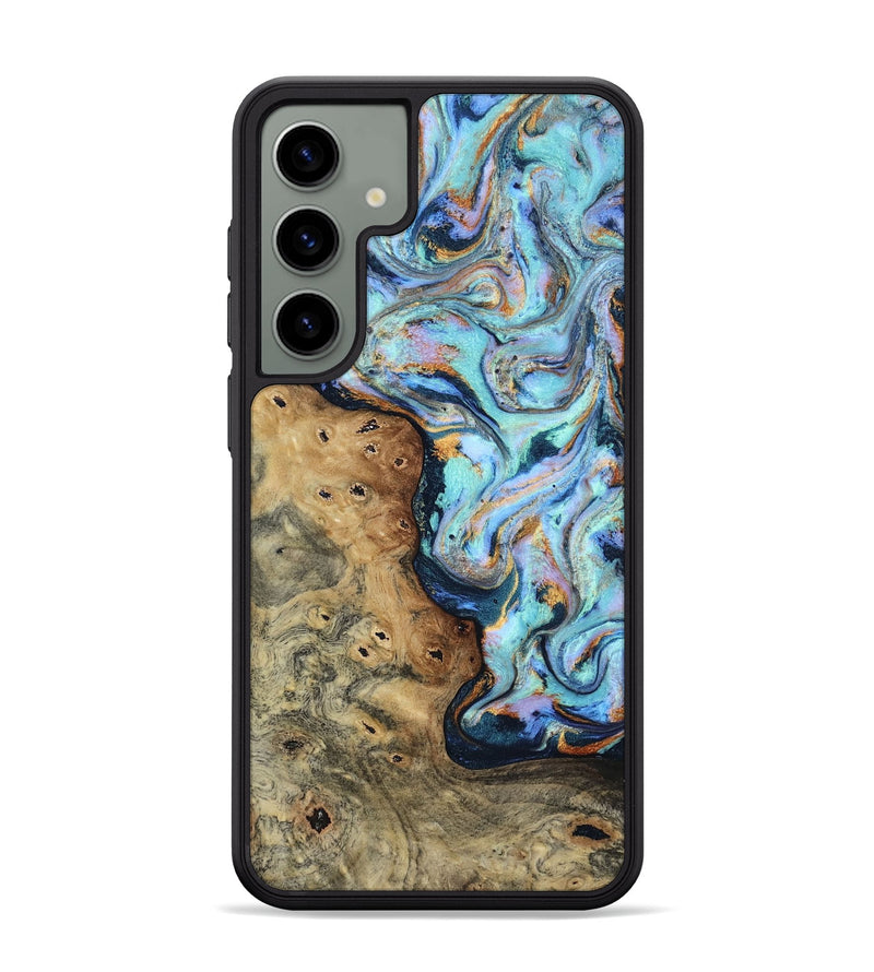 Galaxy S24 Plus Wood Phone Case - Arsenio (Teal & Gold, 805464)