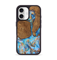 iPhone 17 Wood Phone Case - Emmett (Teal & Gold, 805465)