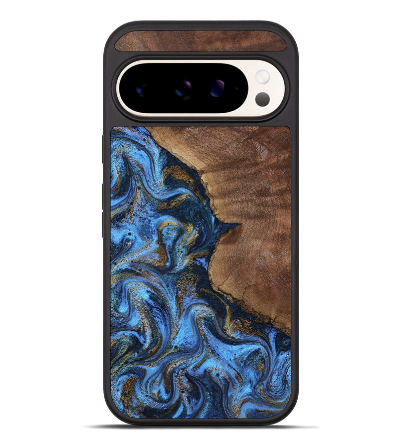Pixel 10 Pro XL Wood Phone Case - Melinda (Teal & Gold, 805466)