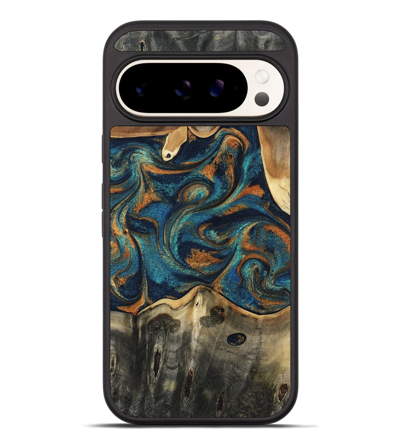 Pixel 10 Pro XL Wood Phone Case - Shawnte (Teal & Gold, 805467)