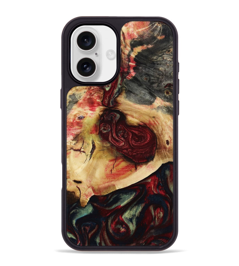 iPhone 16 Plus Wood Phone Case - Asia (Red, 805472)