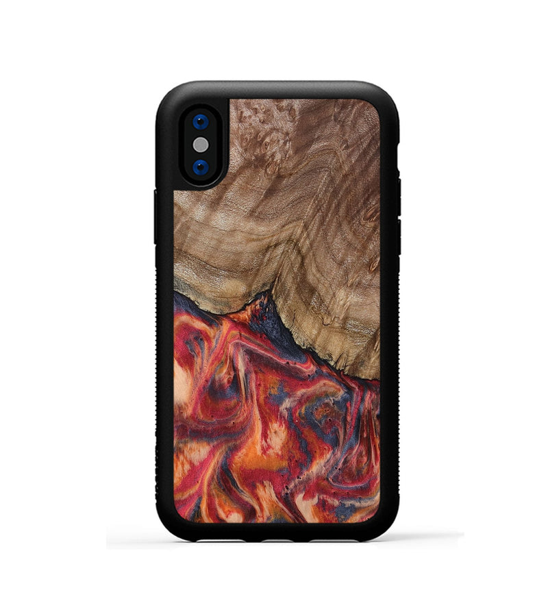 iPhone Xs Wood Phone Case - Cason (Red, 805474)